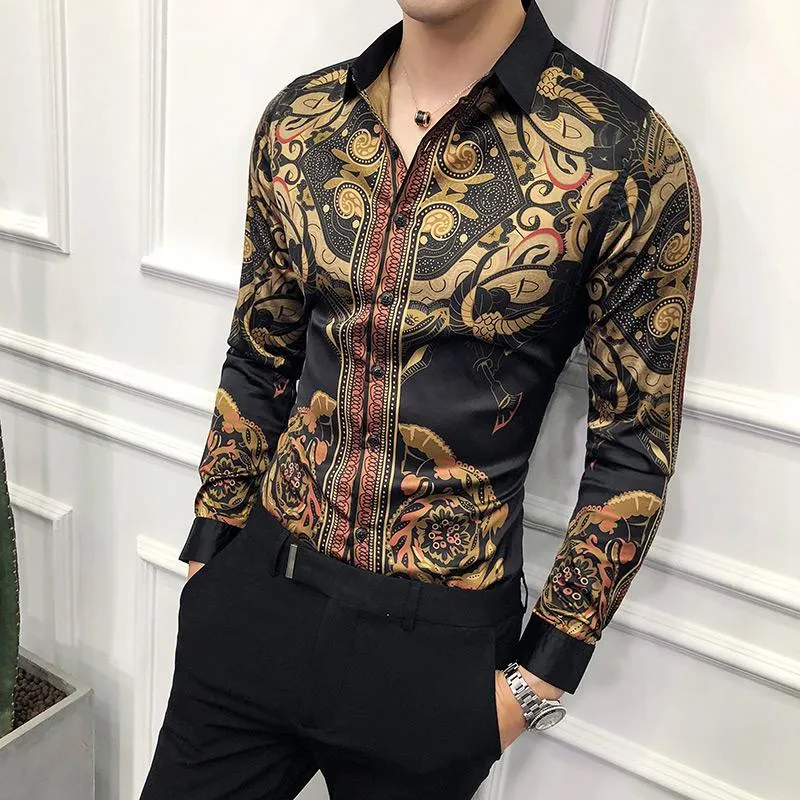 Men's Floral Print Slim Long Sleeve Dress Shirt with Turn-Down Collar and Single Breasted Closure from Dhgate Men's Dress Shirts - price 55.75 Men's Floral Print Slim Long Sleeve Dress Shirt with Turn-Down Collar and Single Breasted Closure from Dhgate Men's Dress Shirts - price 55.75
