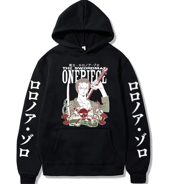 One Piece Anime Hoodie Mode Pullover Tops Lange Mouw Casual Print Uniex Y0809