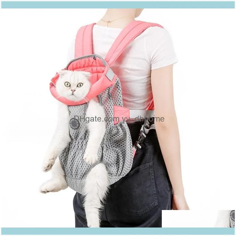 Pets Backpacks Outdoor Travel Bag S/M Dogs Cats Double Shoulder Bag Front Chest Backpack Legs Out Front Carrier 20211