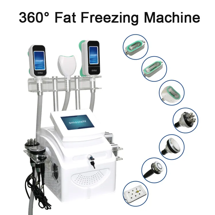 Machine amincissante à cavitation cryogénique 7 en 1 à 360 degrés, raffermissement de la peau rf, dispositif de congélation des graisses
