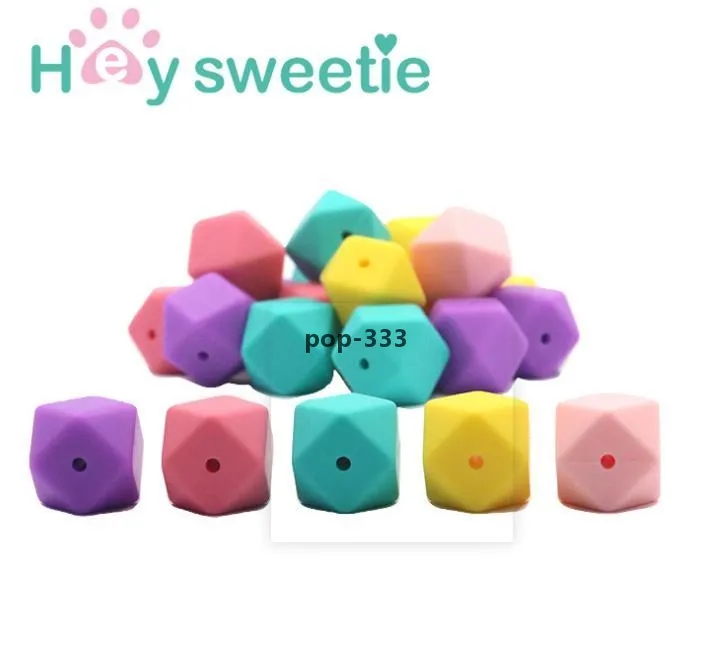 toy Polygonal loose beads DIY pacifier chain necklace molar mother and jewelry Stress relief toys