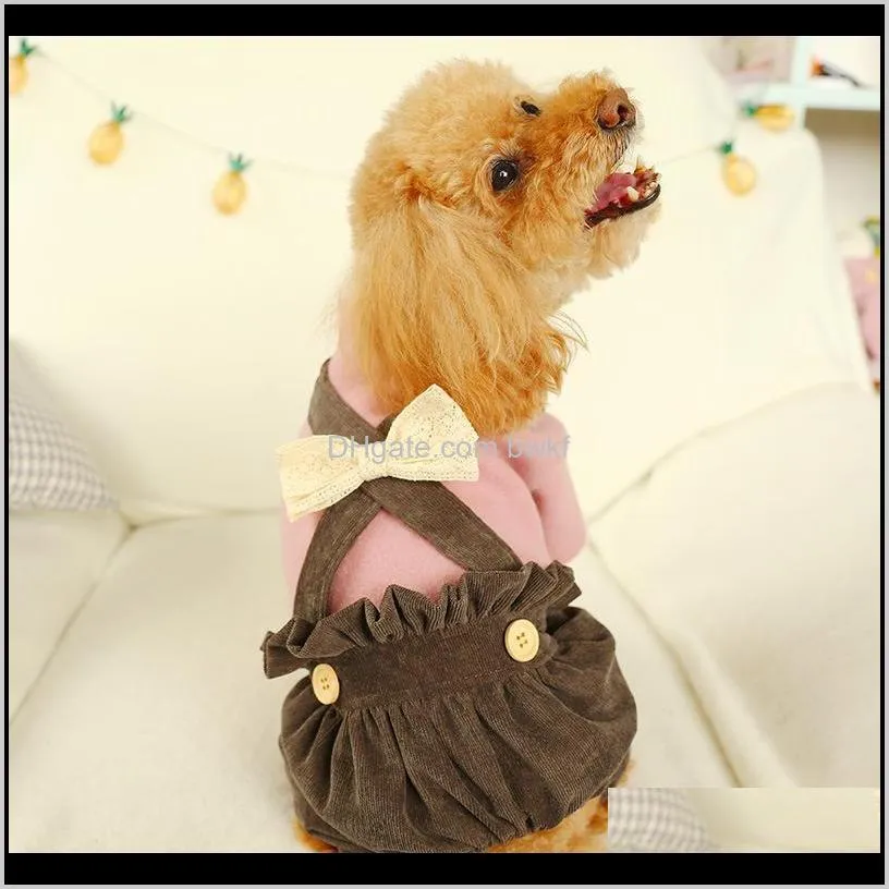 winter dog clothes bloomers bow pets outfits warm clothes for small dogs cat costumes coat jacket puppy sweater dogs chihuahua 201127