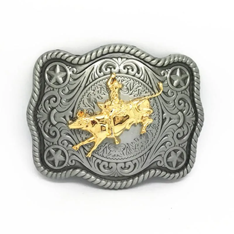 Liga de zinco de cowboy ocidental Livin'the Dream Bull Rider Celts Buckle Belts