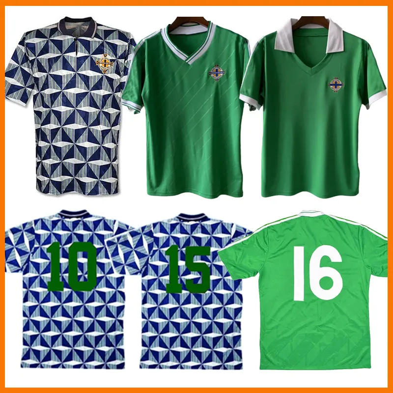 Nordirland Retro Soccer Jerseys Home Away Vintage 1990 1992 90 92 Evans Lewis Saville Davis Whyte Lafferty McNair Maillots Camisa de Futebol Football Shirts