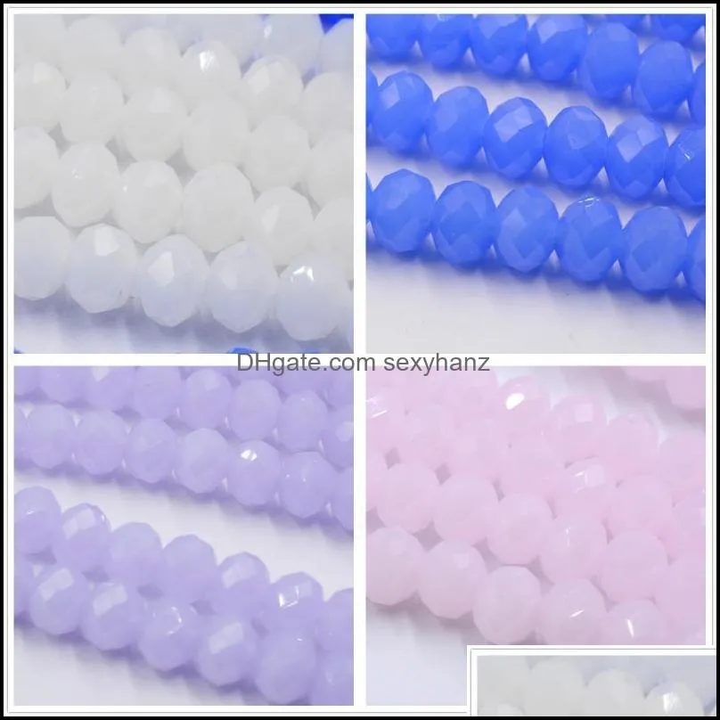 Other Solid Dark Blue Color 4mm 6mm 8mm Rondelle Austria Crystal Bead Charm Glass Loose Spacer For DIY Jewelry Making