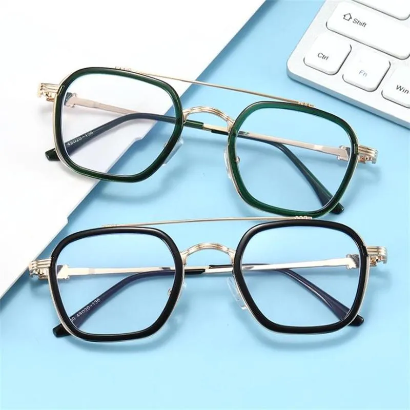 نظارات شمسية مصمم نظارات مكافحة زرقاء للجنسين الرجعية النظارات البصرية النظارات شعاع مزدوجة شخصية النظارات