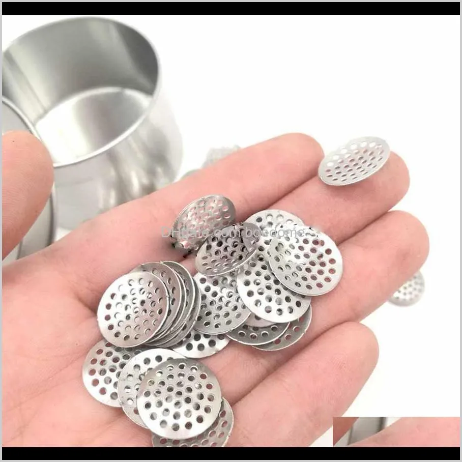 8mm 12mm 15mm 16mm titanium stainless steel pipe screens bowl screen filters for smoking pipes filter mesh tobacco accessories hhb717