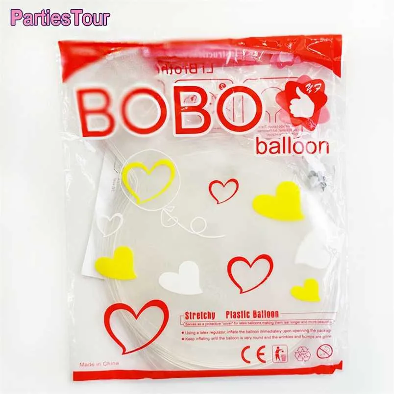 50 pz 8/10/18/20/24/36 pollici Gonfiabile Bobo Palloncino Globi Trasparenti Forniture Per Feste di Compleanno Matrimonio Baby Shower Decor Palloncini 211216