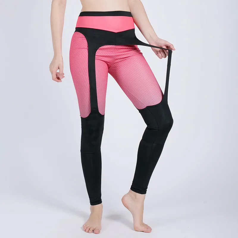 Moda Patchwork Yoga Legginsy Wimen Wysoka Talia Siłownia Running Spodnie Kobieta Bez Szwu Sprawności Fitness Trening Deportiva Pantalones 210514