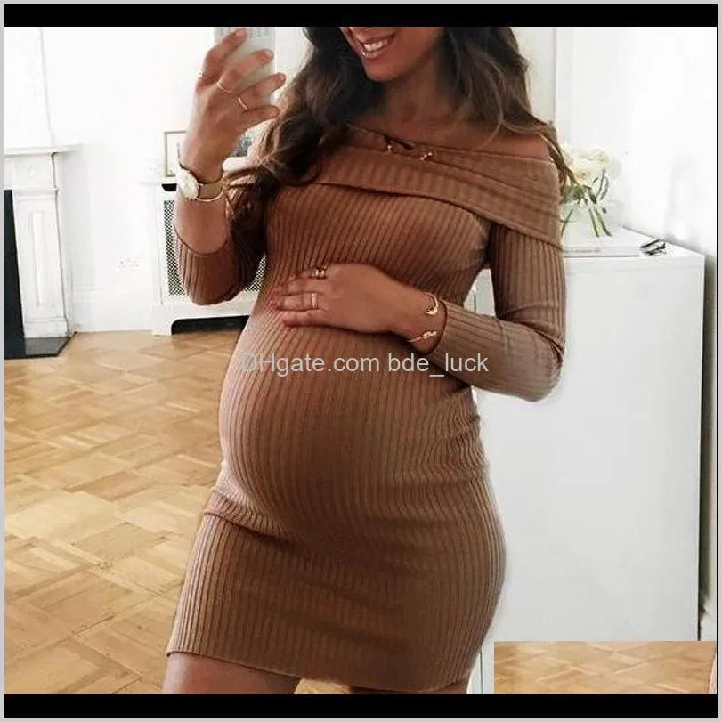 Pregnant Nusring pregnancy Dress Fashion Maternity Stripe Tunic Breastfeeding Summer Maternity Dress Solid