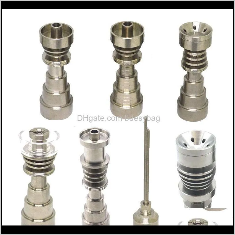 Annan rökning aessories hushållsunderlägg Hem trädgård Titan nagel Domeless Universal Male / Kvinna Fit 10mm 14mm 18mm 6in1 Drop Leverans 2