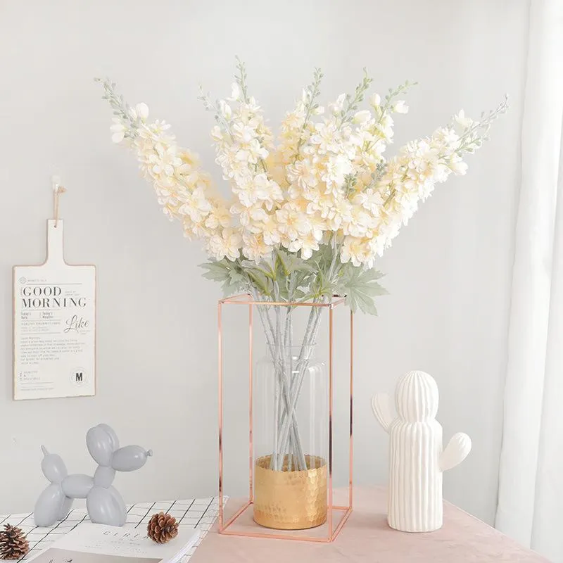 Decoratieve bloemen kransen delphinium bloem tak flores zijden kunstmatige voor bruiloftdecoratie nep home vaas accessoires