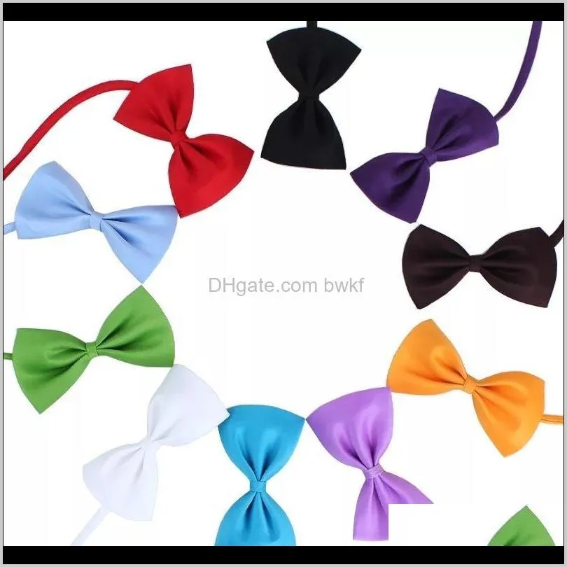 mix colors wholesale 100pcs/lot pet grooming accessories rabbit cat dog bow tie adjustable bowtie multicolor polyester & cotton 201128