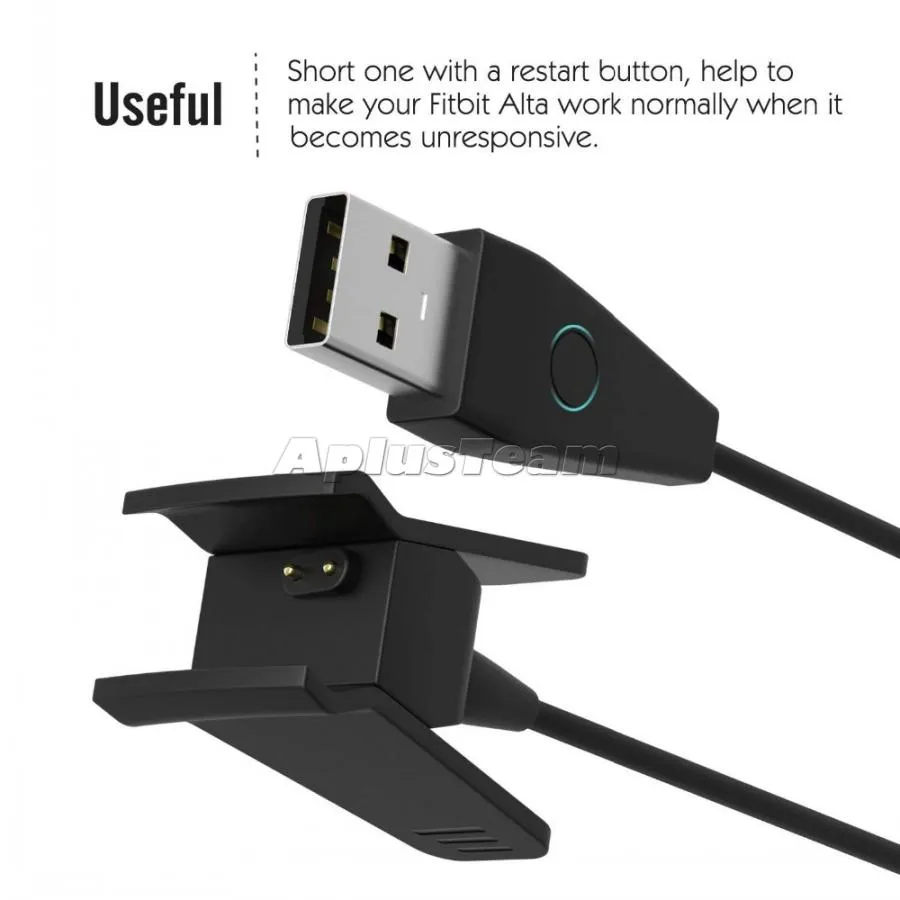 Chargeur avec bouton de réinitialisation pour Fitbit Alta câble de charge USB de remplacement adaptateur de câble de station d'accueil montres intelligentes