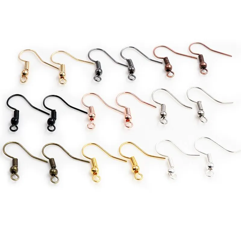100st / parti 20x17mm DIY EARRING FÖLJNINGAR Örhängen Clasps Hooks Fittings Smycken Göra tillbehör Iron Hook Earwire