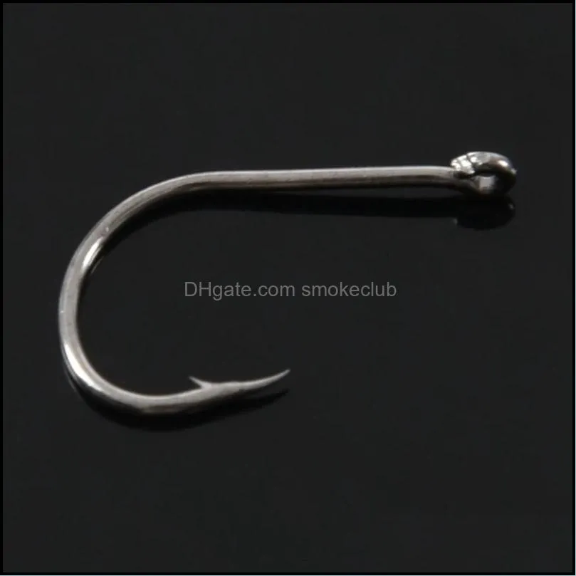 Fishing Accessories 500pcs Fish Jig Hooks With Hole Tackle Box 10 Sizes Carbon Steel