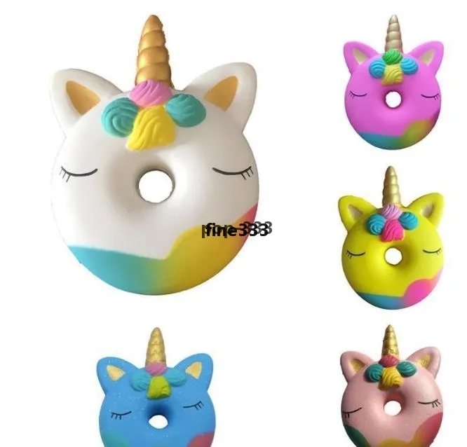 Гигантская декомпрессионная игрушка Rainbow Fidget PU Bunny Bunny Candicorn Unicorn Donut медленно поднимается мокрым мягким