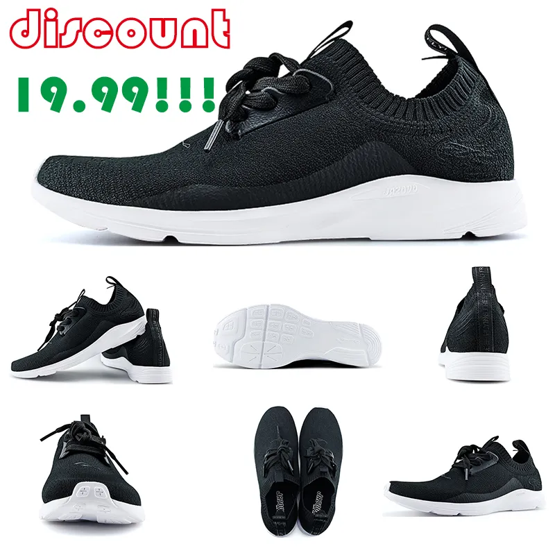 Rabatt 19.99 $ Män Kvinnor Running Skor Svart Vit Bekväm Andningsbar Plattform Mode Mens Kvinnor Jogging Trainer Sport Sneakers Utomhus