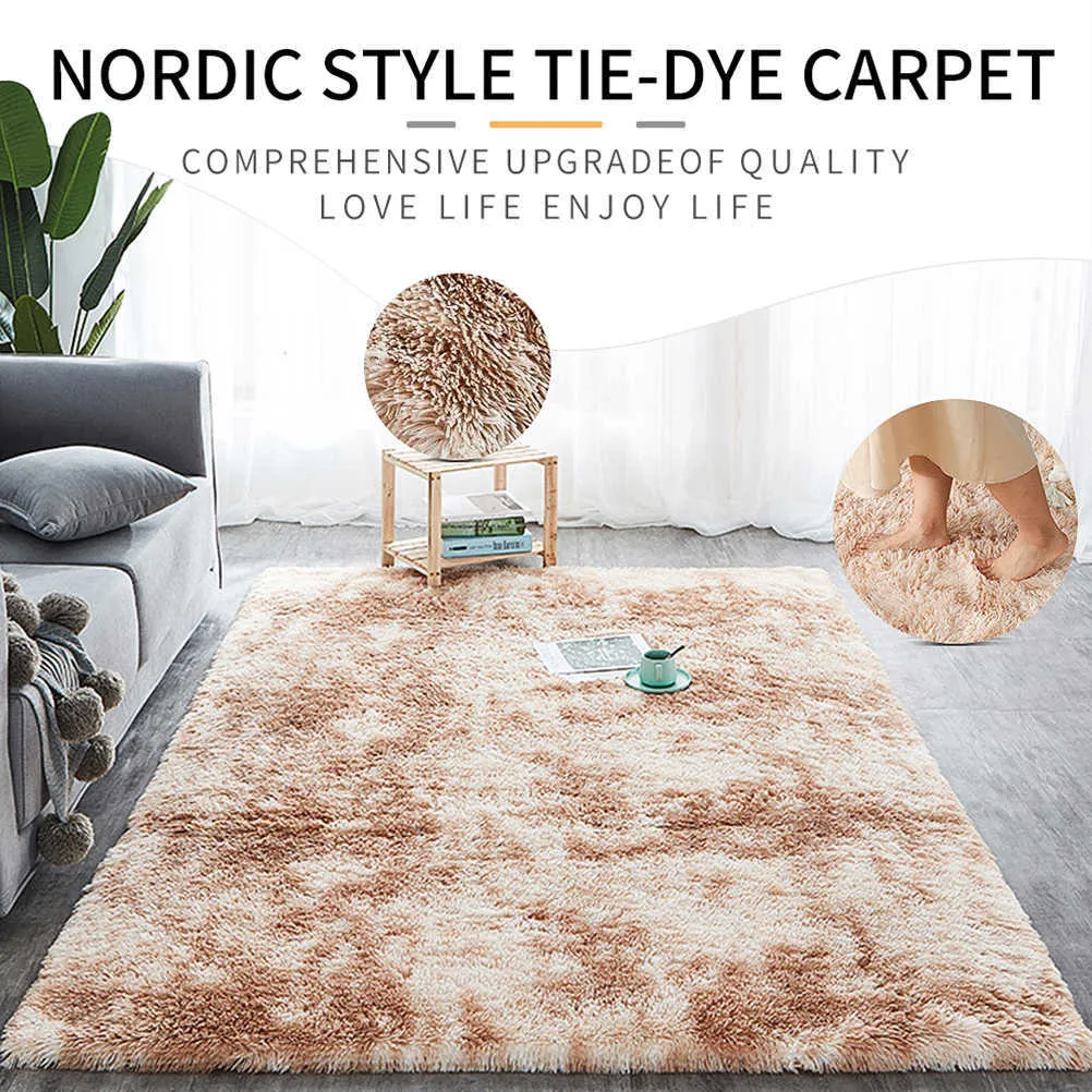 Stor storlek tjock plysch matta för vardagsrum nordisk stil päls mattor sovrum sammet matta barn säng hem dekoration 210626