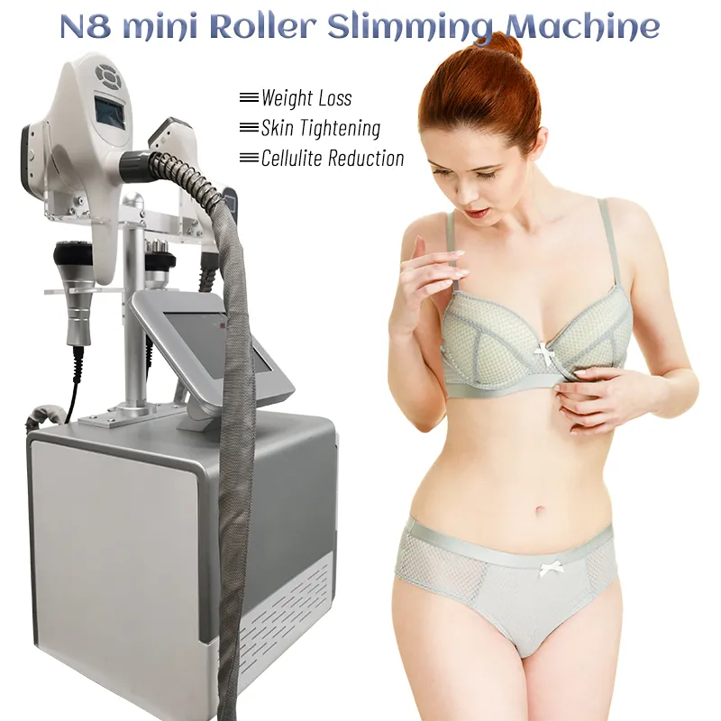 Portable N8 Mini Corps Minceur Sculptant Machine 40khz Cavitation Ultrasons Vide Rouleau RF Massage Cellulite Enlèvement Beauté Équipement