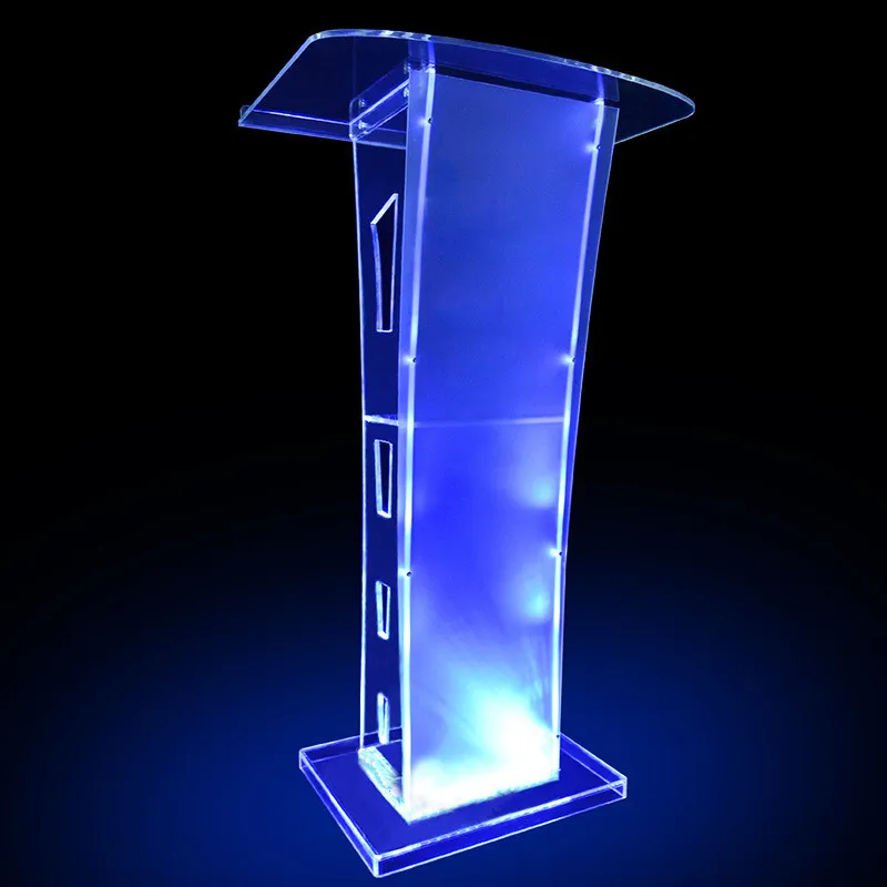 クリアアクリル系の表彰台プレキシグラスPulpitガラスクリスタル透明アクリルトーストマスターパーティーホテルのウェディングセレモニーゲストレセプション