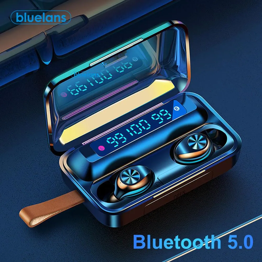 F9-11 TWS Su Geçirmez Kulakiçi Bluetooth 5.0 LED Ekran Dokunmatik Kontrol 9D Stereo Kulaklık ile 2000mAh Şarj Kılıfı Telefon Için