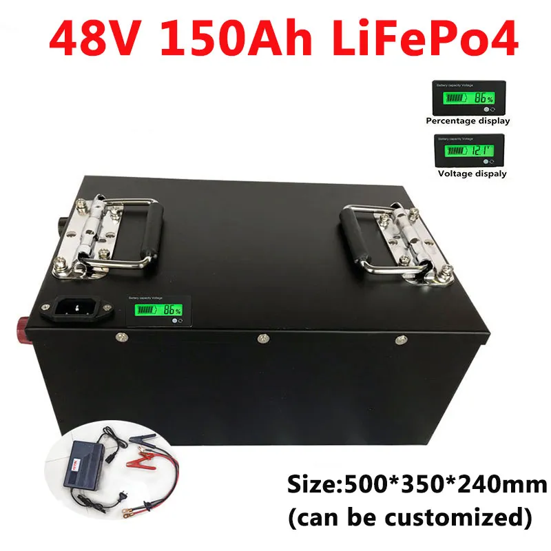 Batterie au Lithium GTK Lifepo4 48V 150Ah avec BMS de puissance pour camping-car de stockage d'énergie solaire 8000w voiture hybride + chargeur 10A