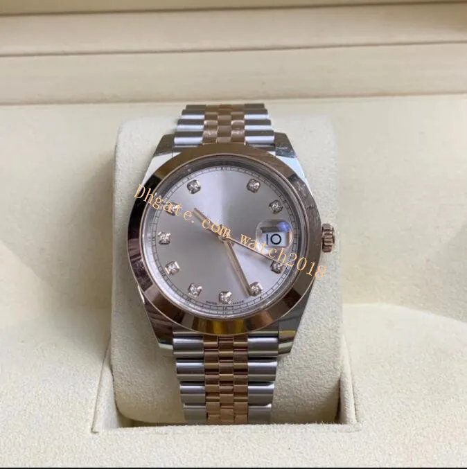 Original Box Mens Wristwatches 126301 41mm Diamond Dial Calendar Mechanical Automatic Silver Jubilee Bracelet Men's Luxury Watches
