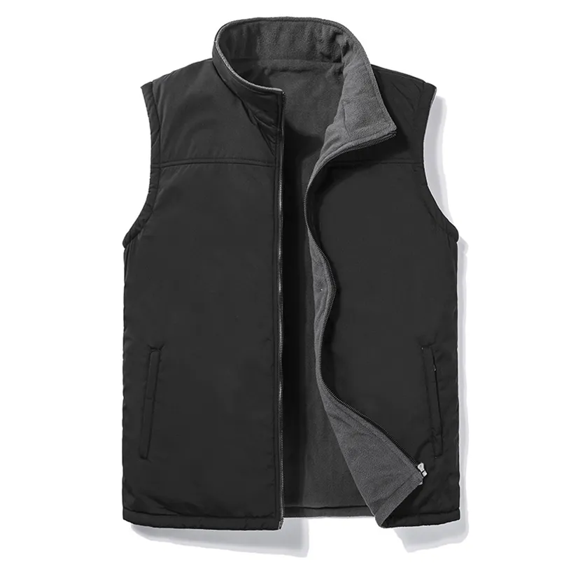 Hommes automne épais gilet sans manches veste gilet hommes hiver décontracté gilets chauds vêtements d'extérieur polaire 5XL 210923