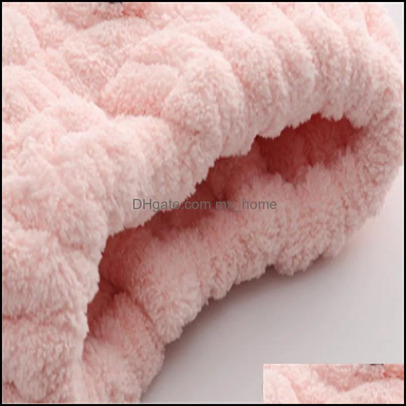 Factory Spot Wholesale Coral Fleece Dry Hair Cap Water Absorbent Quick drying Thickening Adult Child Long Hair Shower Cap towel