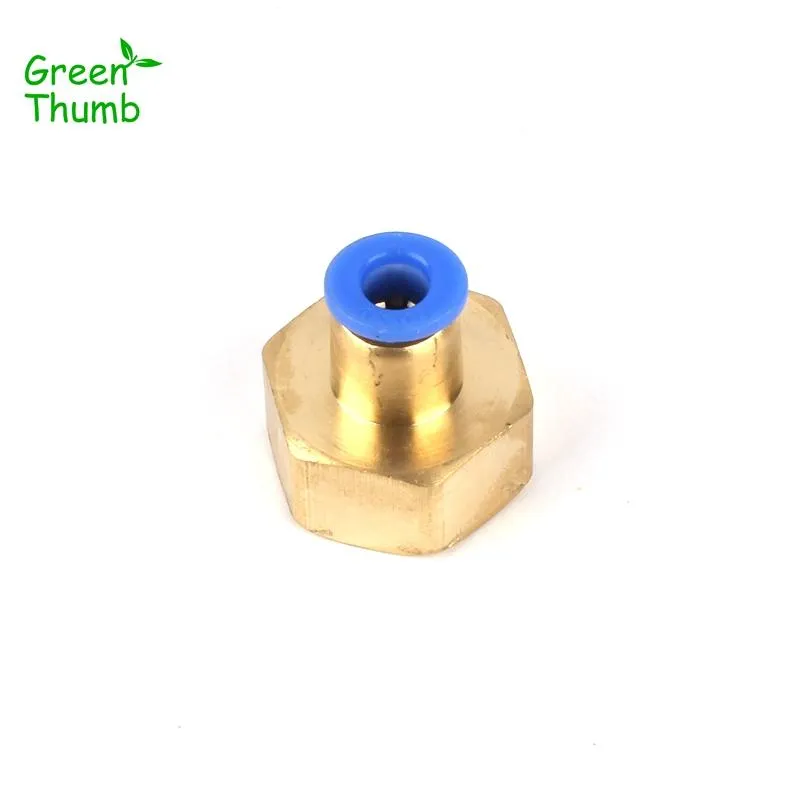 Attrezzature per irrigazione 2 pezzi Diametro interno 6mm/8mm Connettore dritto in ottone Filettatura femmina da 1/2 pollice Raccordo pneumatico/Adattatore Giunti rapidi per tubo flessibile