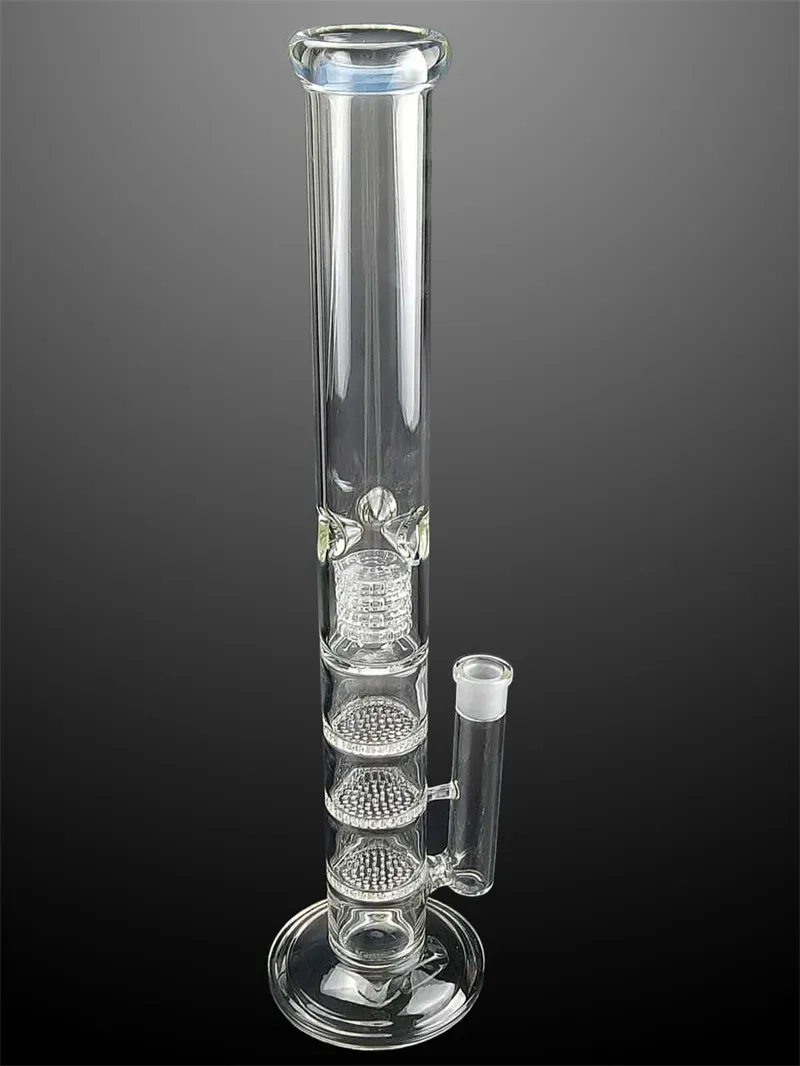 High Clear Glass Water Bong Hookah with Filters Honeycomb Perc Smoking Pipe Accessories