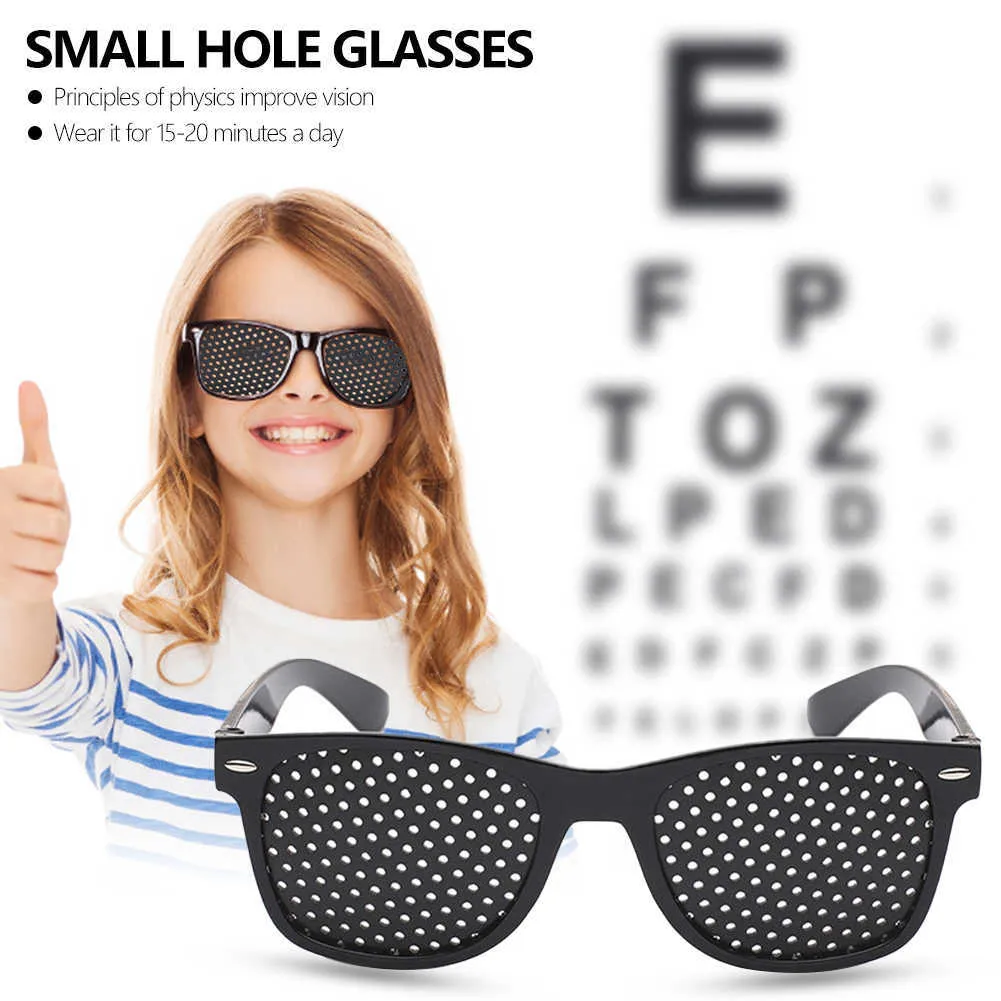 검은 시력 향상 케어 운동 안경 안경 훈련 사이클링 안경 핀 작은 구멍 선글라스 캠핑 안경