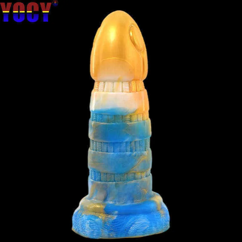 NXY Anal Leksaker Ny flytande silikonfärg Tjock penis Vuxen Kvinna Plug Sex Products Onani Device 0314