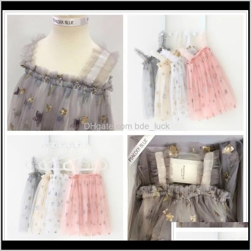 Toddler Girl Dresses Sequin Embroidery Mesh Princess Suspenders Summer Baby Tutu Dress 1 To 8y Girl`s