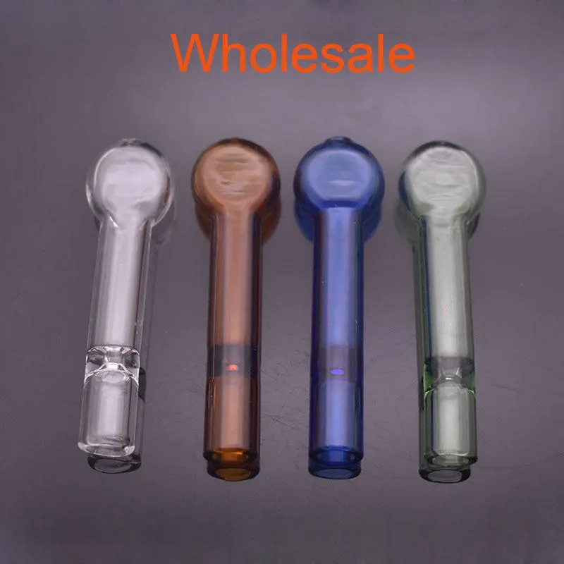 Großhandel günstige Pyrex One Hitter Bat Mini 8 cm Zigarettenspitze Glas Dampfwalze Rohrfilter für Tabak trockene Kräuter Ölbrenner Handpfeifen