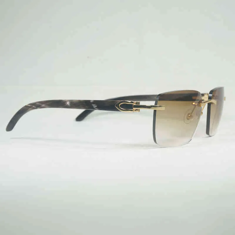 2022 all'ingrosso della fabbrica nuovi occhiali da sole in legno naturale uomo nero bianco corno di bufalo vintage senza montatura occhiali quadrati culos gafas accessori b