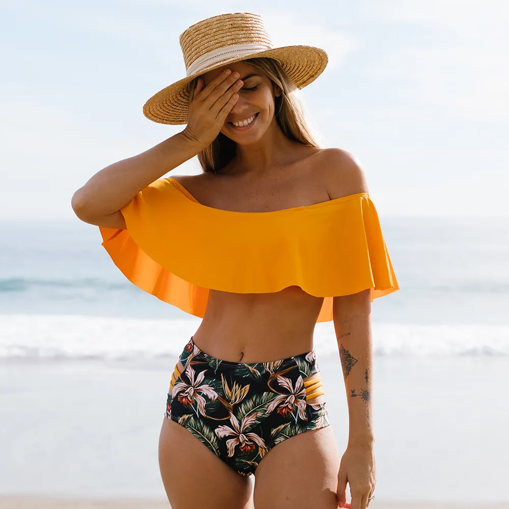 Women's ruffle deals bathing suit