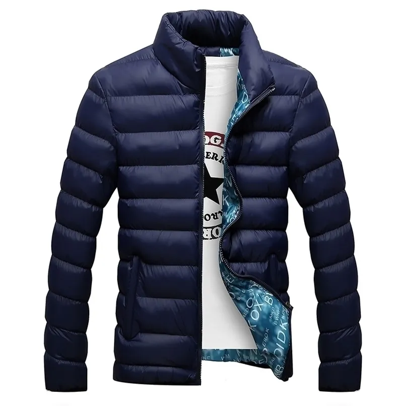 冬のジャケット男性ファッションスタンド襟男性パーカーメンズ固体厚いSとコートマンパーカーM-6XL 211104