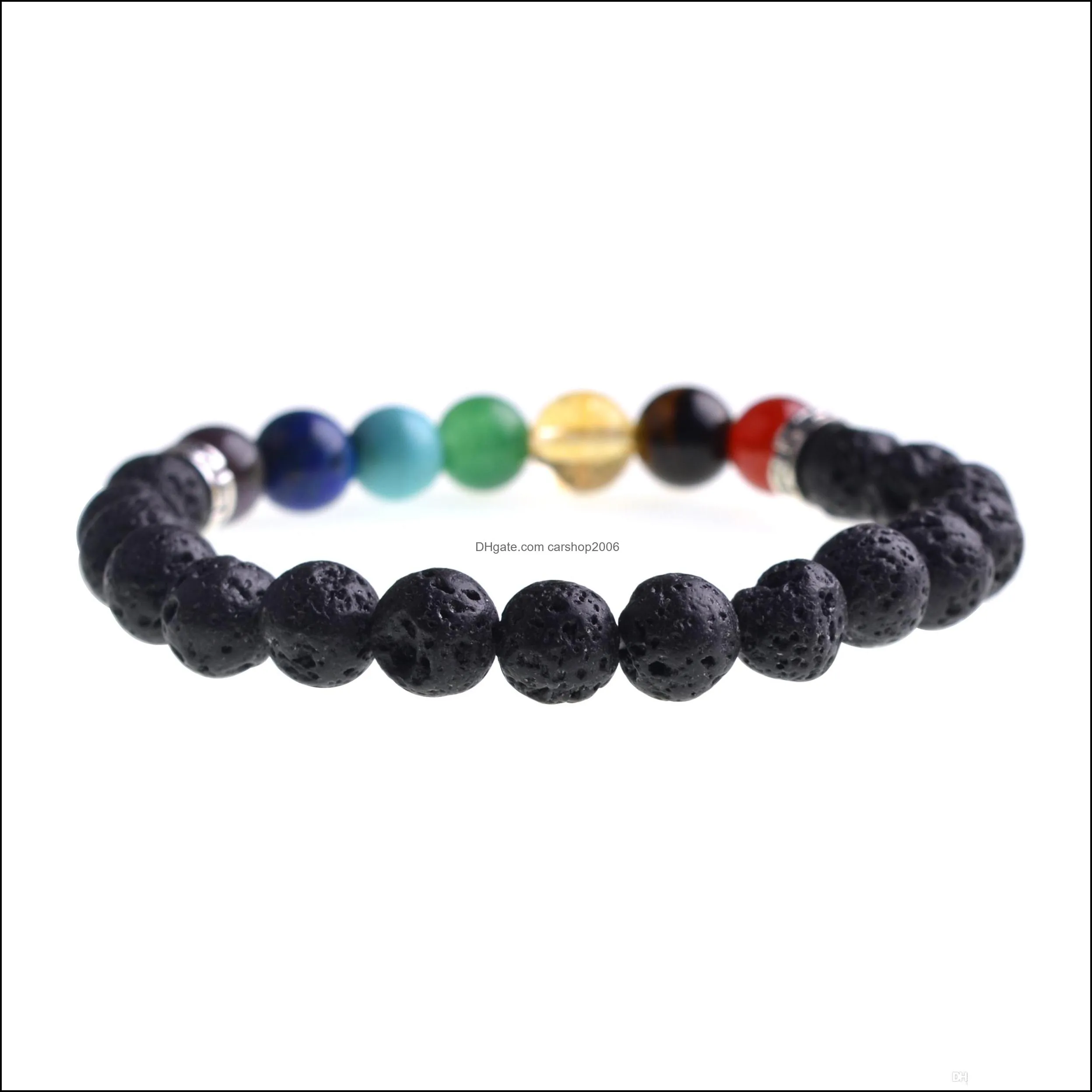 Natural Volcanic Stone Bracelet Seven Color Men And Women Fashion Popular  Oil Diffusion Hand Jewelry