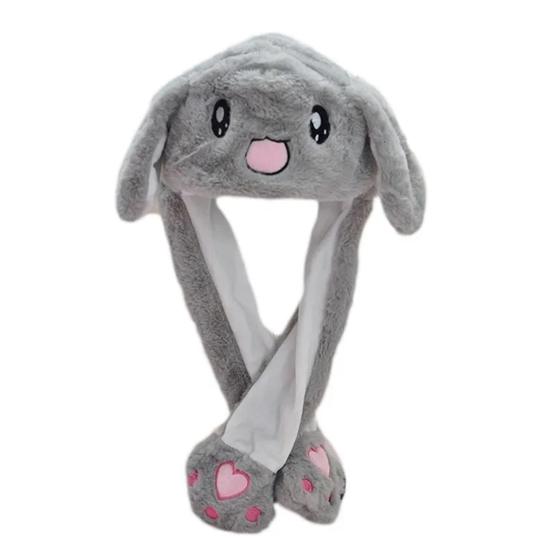 Peluche en mouvement oreilles d'animaux chapeau drôle pincement à la main airbag mignon dessin animé bouchon d'oreille jouets en peluche avec pattes pour femmes filles RRD6926