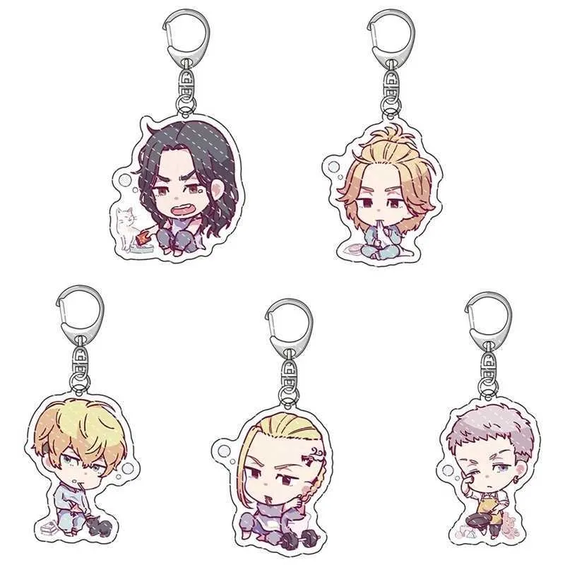 2021 Tokyo New Fashion Anime Perifer Keychain Hängsmycke Ring Ryggsäck Dekoration Akrylfläkt Samling Present G1019