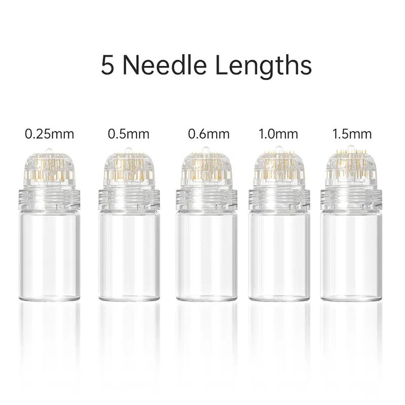 Hydranål 20 stift Micro Needle Derma Stamp Aqua Micro Channel Mesotherapy Meso Roller Gold Needle Fine Touch System