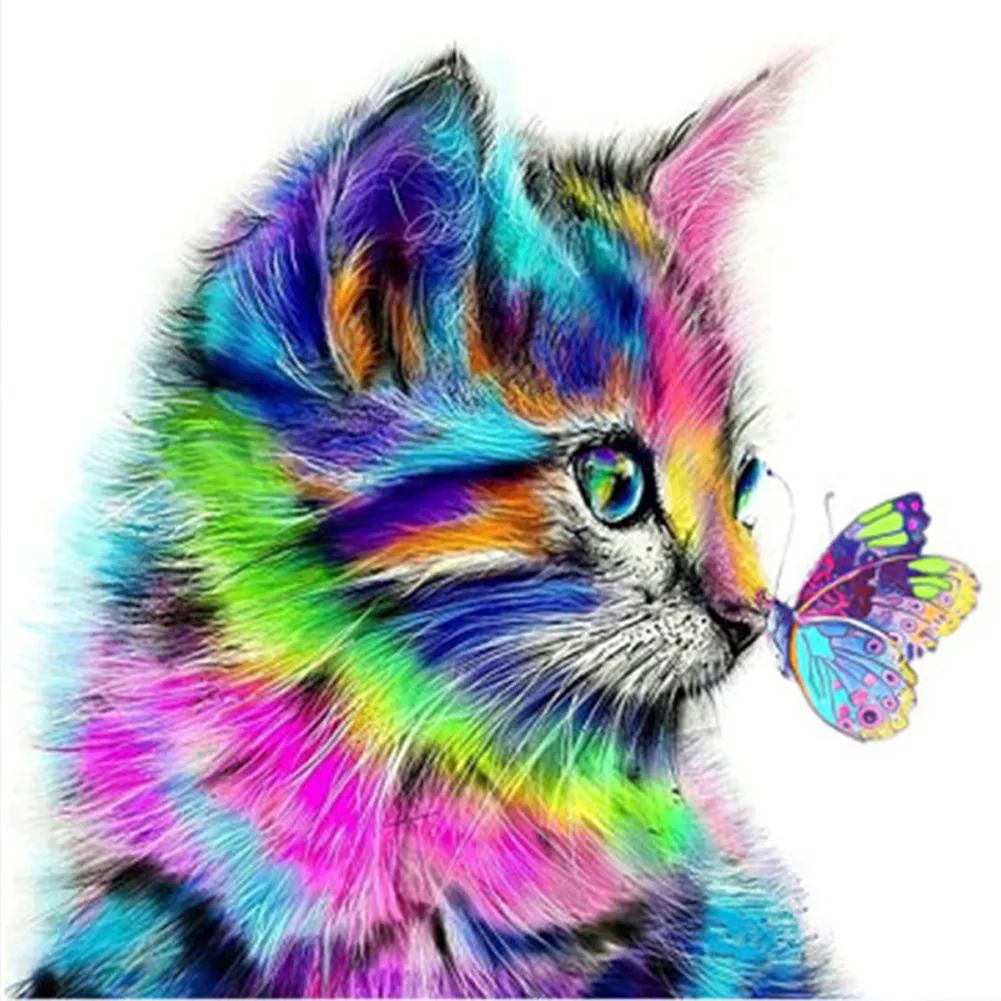 DIY Diamond Painting for Adults and Kids Gifts, 5D Full-Screen Paint-By-Number Art Kits as Home Store or Office Wall Decoration - Cat.