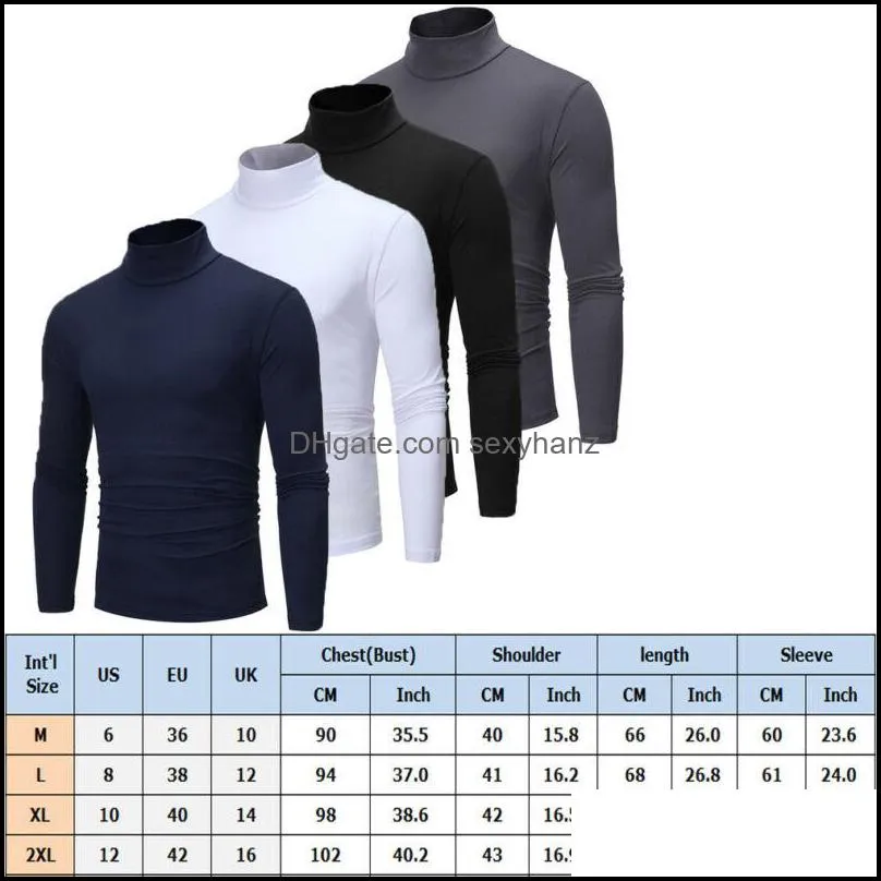 Men`s Sweaters Mens Turtle Neck Fashion Casual Cotton Skivvy Turtleneck Stretch Tops