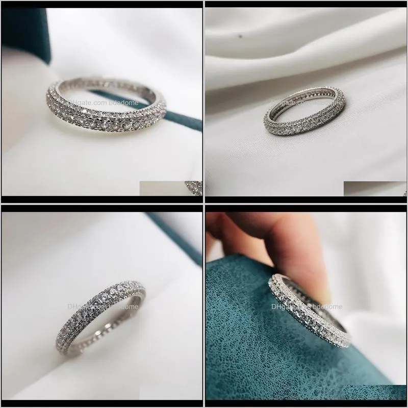 eternity promise ring 925 silver micro pave 5a zircon cz engagement wedding band rings for women jewelry