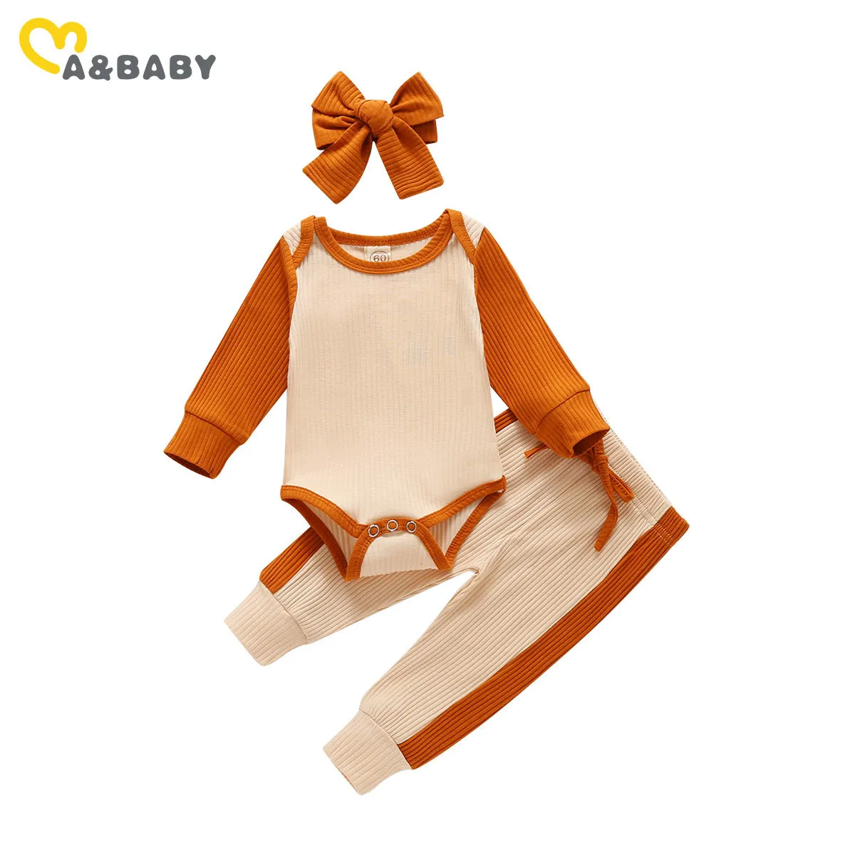 0-24M geboren baby meisje herfst kleding set gebreide trui romper + broek hoofdband outfits 210515