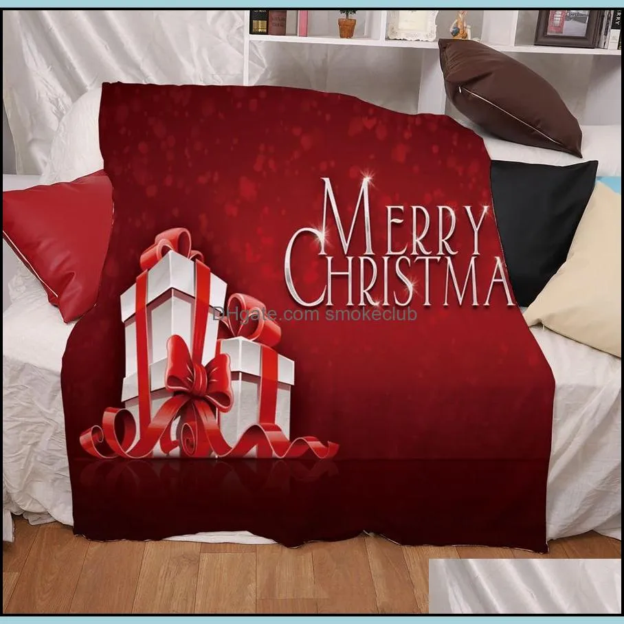 Christmas Blanket Digital Printing Winter Thickening Double Layers Throw blankets Multicolor Multi Pattern Home Textiles Accessories