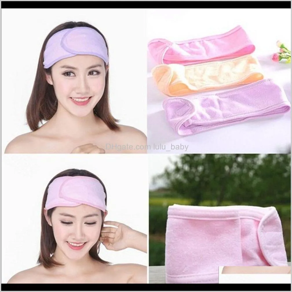 new pink spa bath shower make up accessories cosmetic headband wash face hair band for women