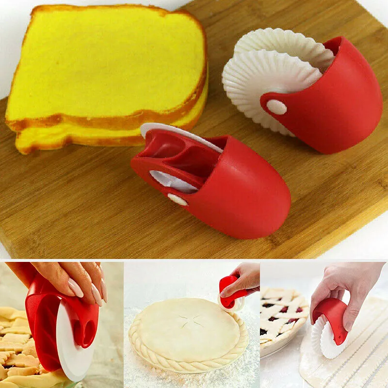 Portable Pizza Caster Cutter Cutter Ciasto Pie Crust Decor Pieczenia Cutter Wheel Roller Pieczenia Narzędzia Akcesoria kuchenne